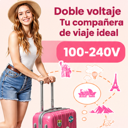 Cepillo térmico iónico de doble voltaje | Riza, alisa y da volumen | 6 niveles de calor | Pantalla LED